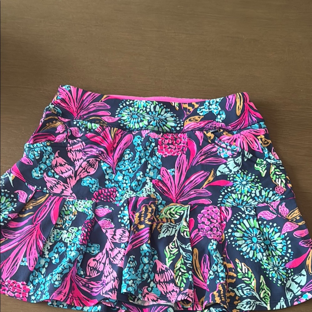 Lilly Pulitzer Pink and Blue Mini Skater Skirt